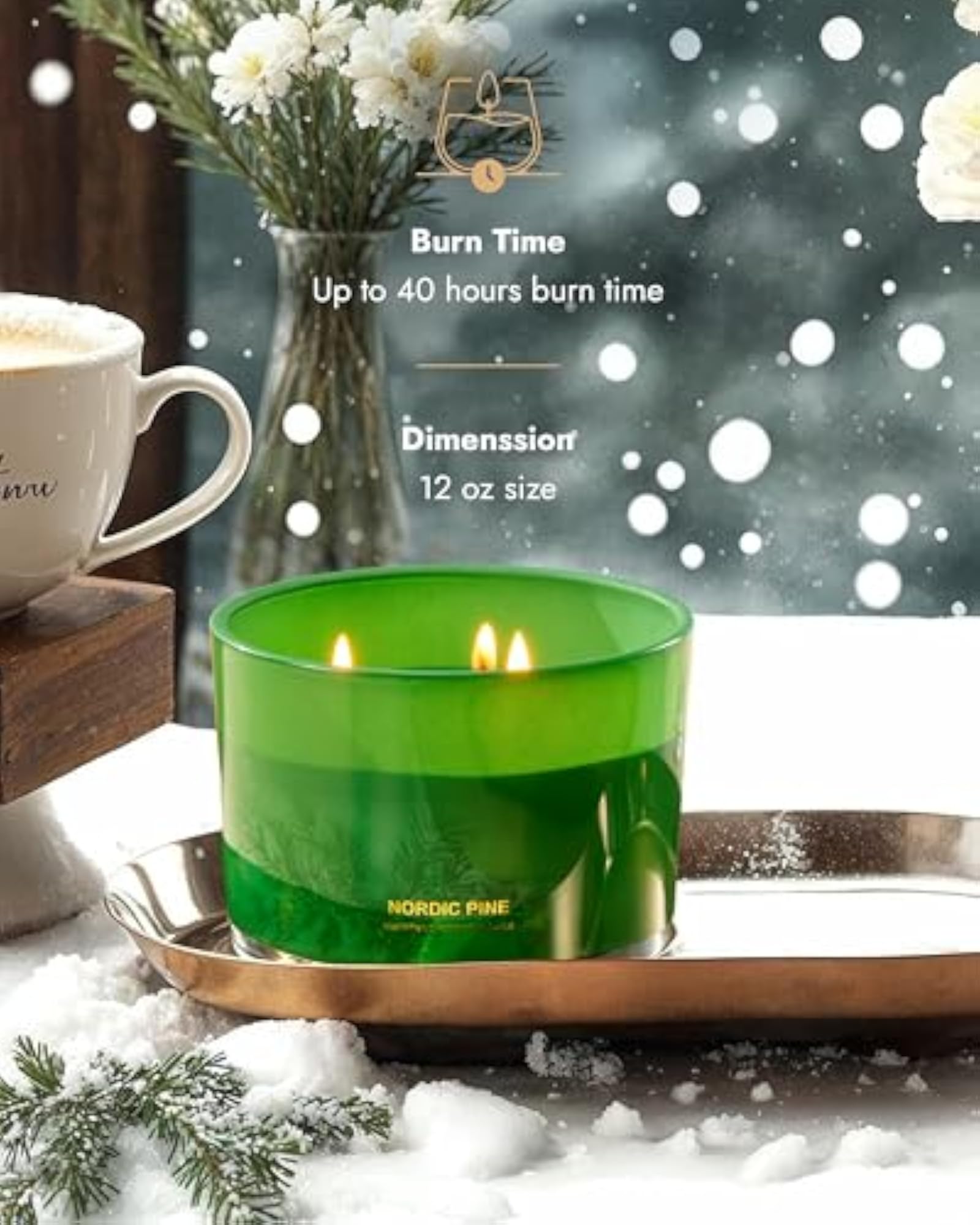 Luxury Pine Soy Candle, Large 3 Wick Jar Candle